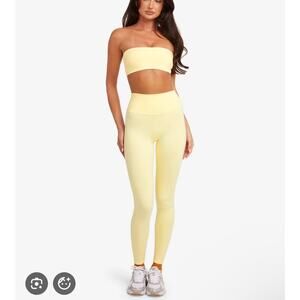 CSB Crop Shop Boutique Leggings Lemon Yellow L